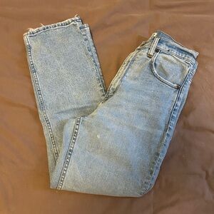 Abercrombie & Fitch Light Blue Ankle Straight Ultra High Rise Jeans